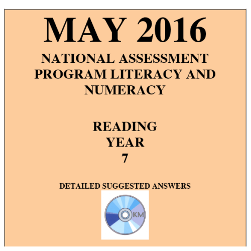 Year 7 May 2016 Reading Answers